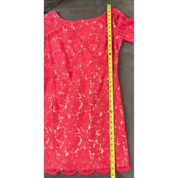 Eliza J Andressa Pink Lace Knee Length Lined Dress Sz 10 - Picture 12 of 13
